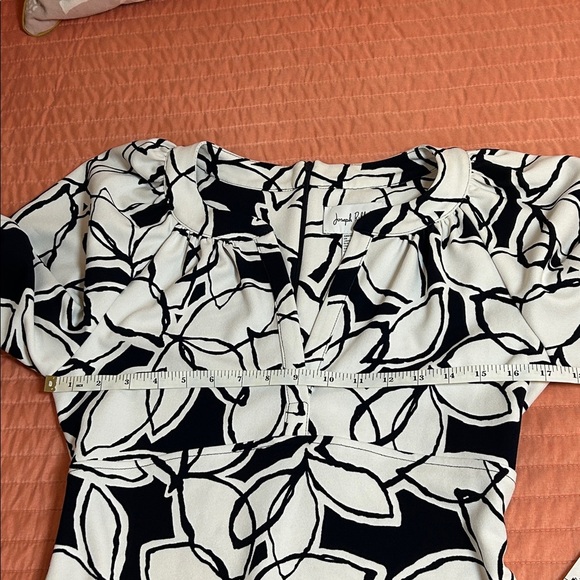 Joseph Ribkoff Dark Midnight Navy and White Leaf Print Midi Dress size 4 - Picture 10 of 15
